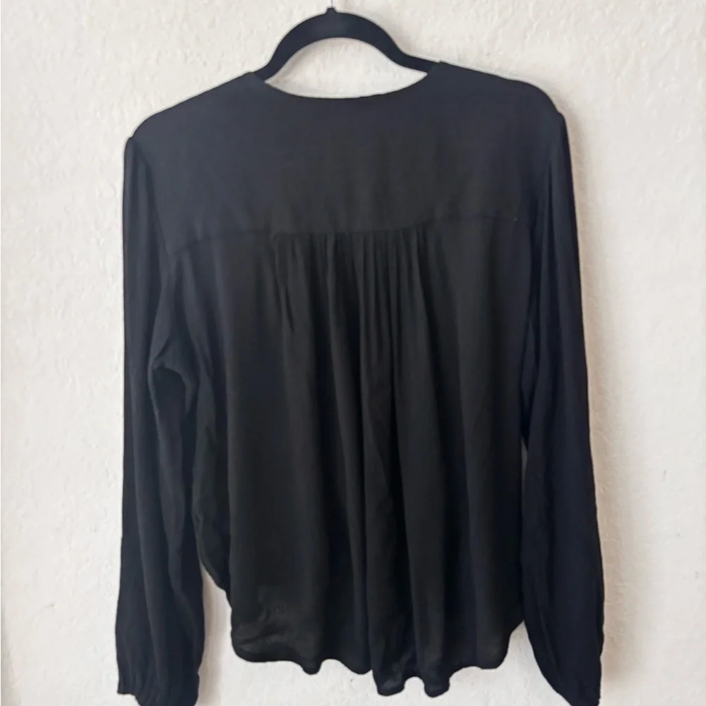 Free People check on it black blouse size small